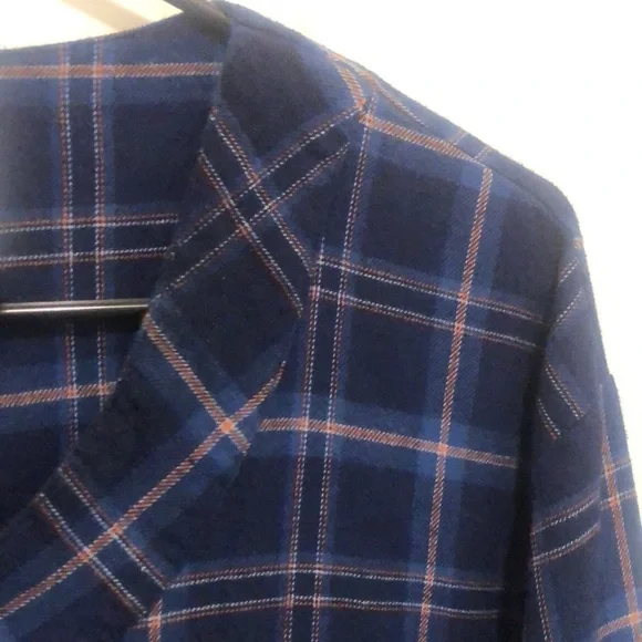 John Blair Mens Blue Flannel Nightshirt Size Medium / Large - Picture 5 of 10